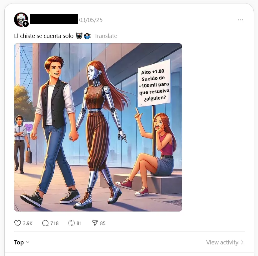 Threads post that says \